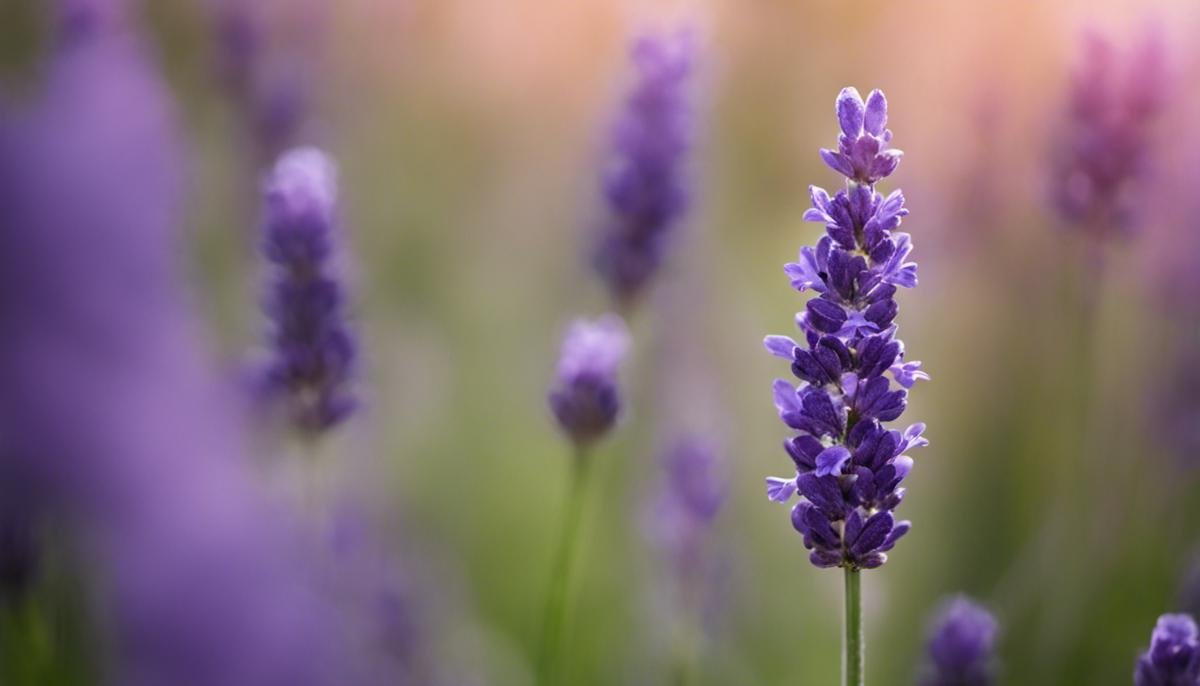 A close-up image of a lavender plant in bloom.