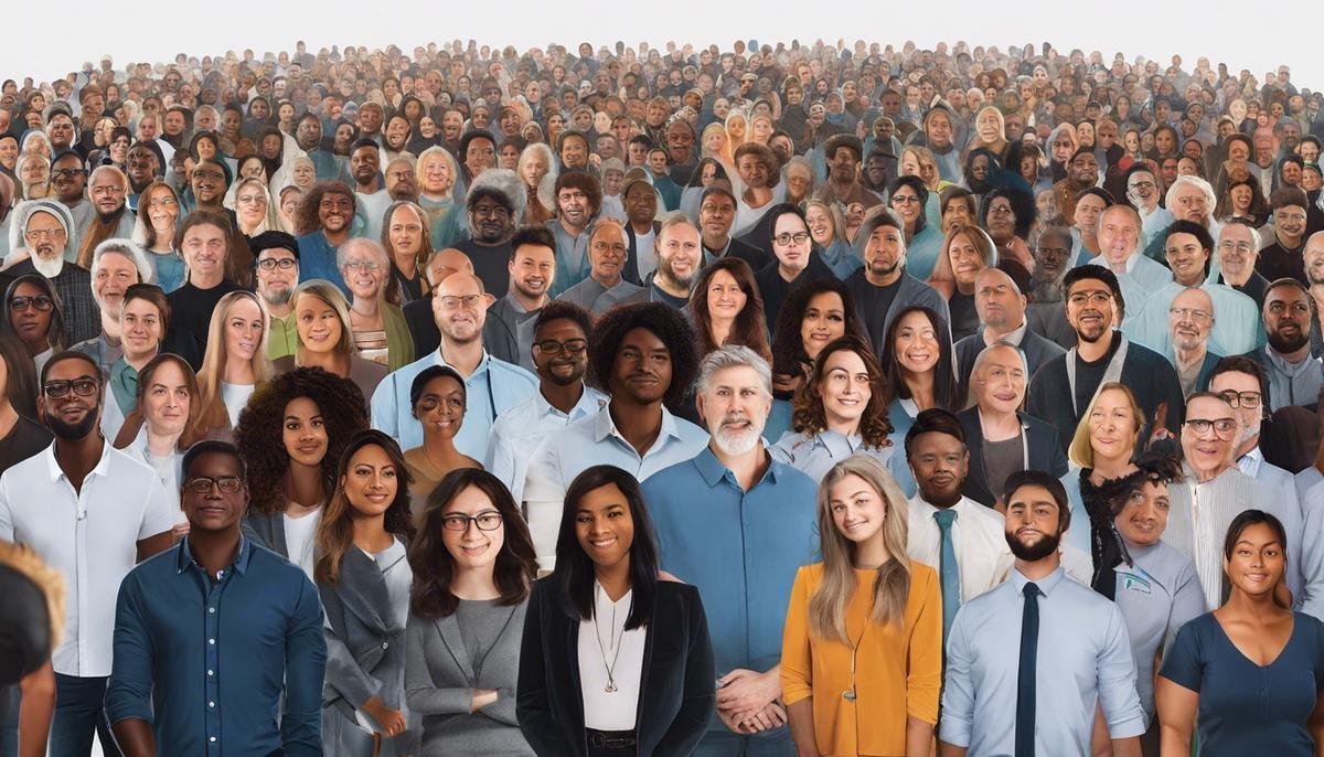 Image depicting a diverse group of people standing together, representing the future of neurodiversity movement.