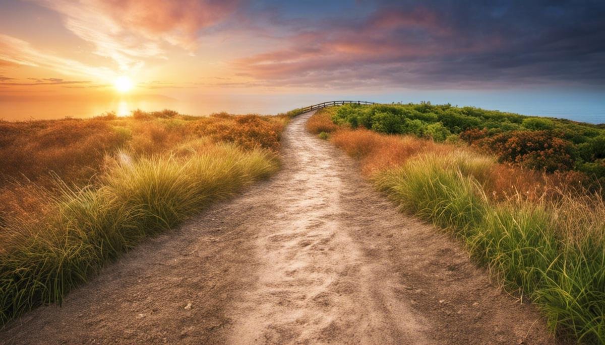 Image of a path leading towards a bright horizon indicating a hopeful future