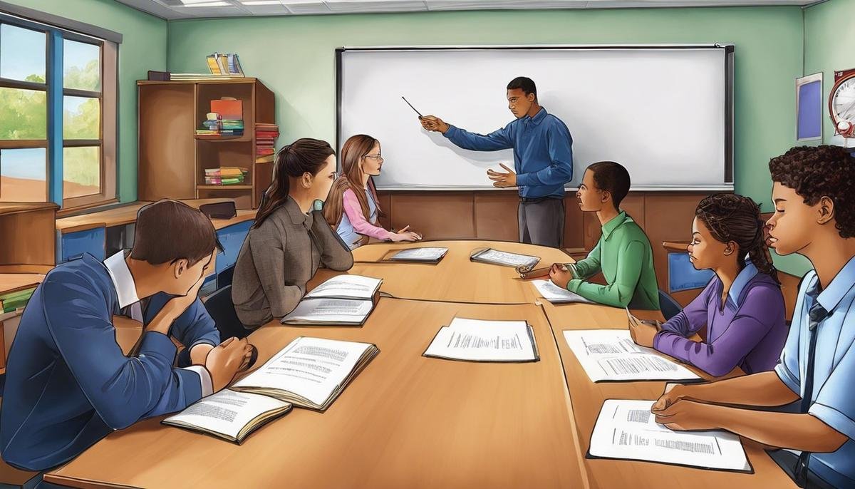 Image of people using different nonverbal communication cues in a classroom