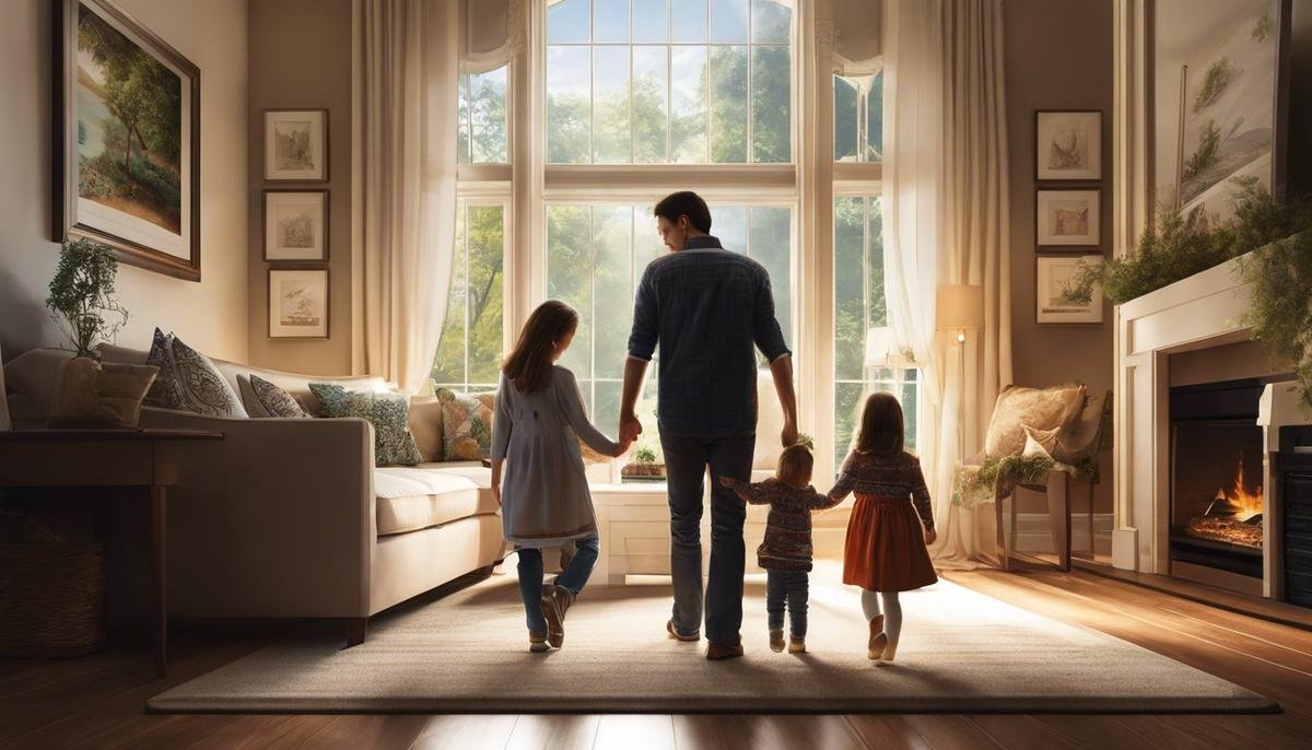Image depicting a loving family in a harmonious home environment