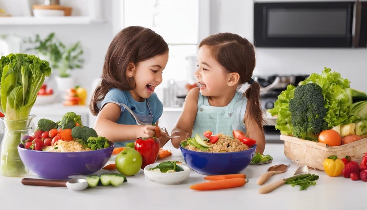 Image depicting tips for dealing with picky eaters, including introducing fun and creativity into mealtimes, serving visually appealing meals, involving children in grocery shopping and meal prep, gradually expanding their palate, considering textures, minimizing distractions during mealtime, and advocating for patience, persistence, love, and understanding.