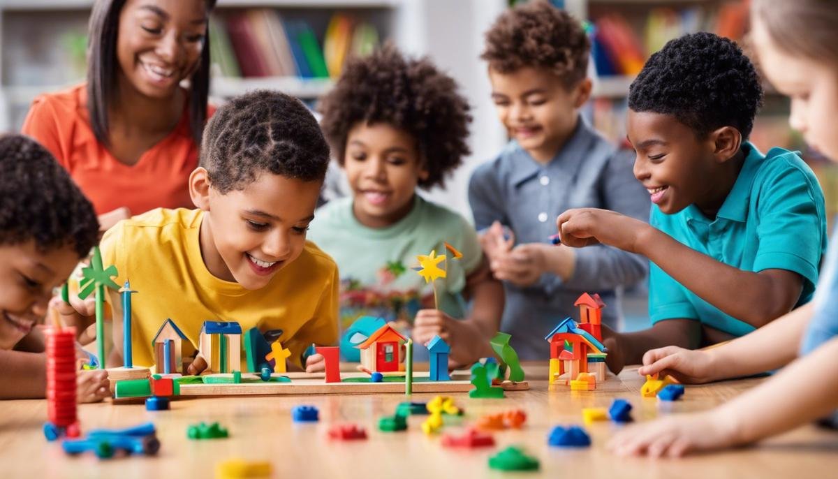 image showing a diverse group of children with autism engaging in different activities to depict the topic of autism training providers in Minnesota