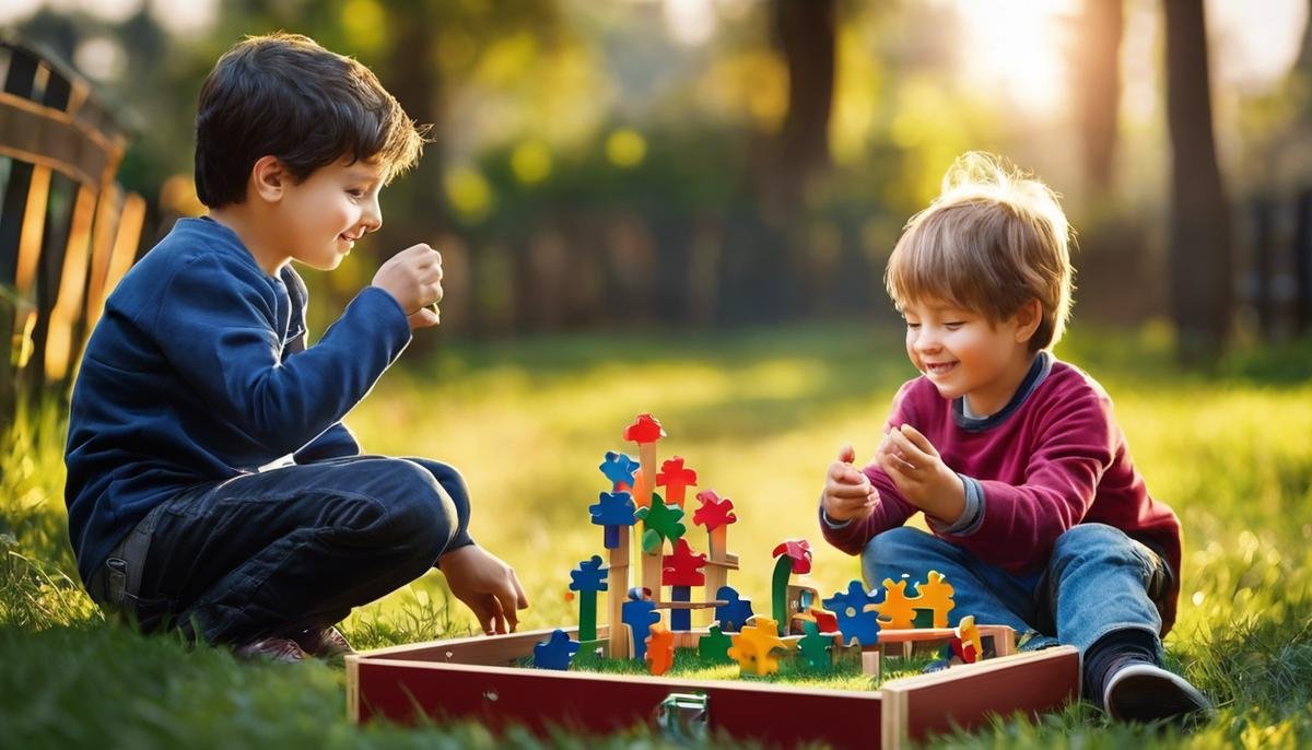Image illustrating children with autism playing and interacting