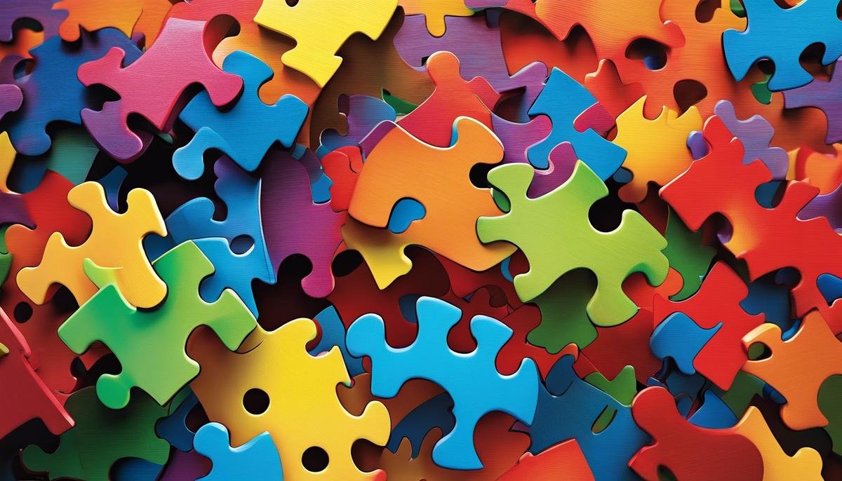 A colorful puzzle piece representing the uniqueness of individuals with autism