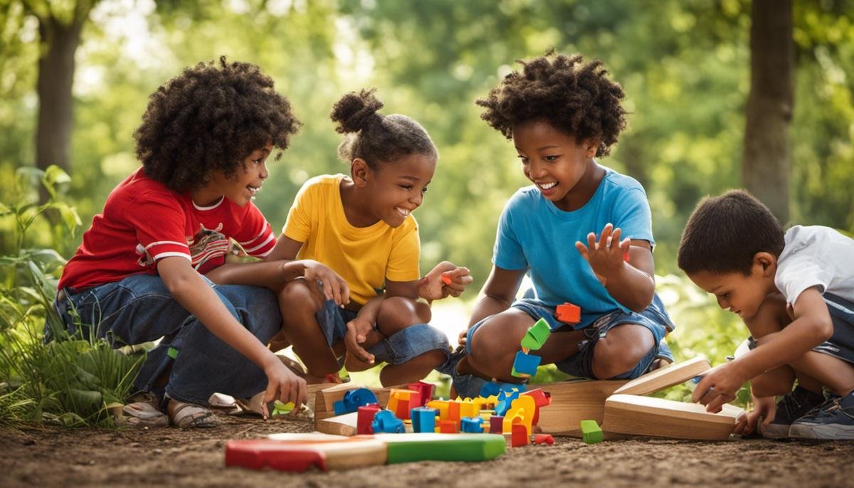 An image showing a diverse group of children playing and interacting, reflecting the theme of understanding autism and recognizing common signs and behaviors in children.