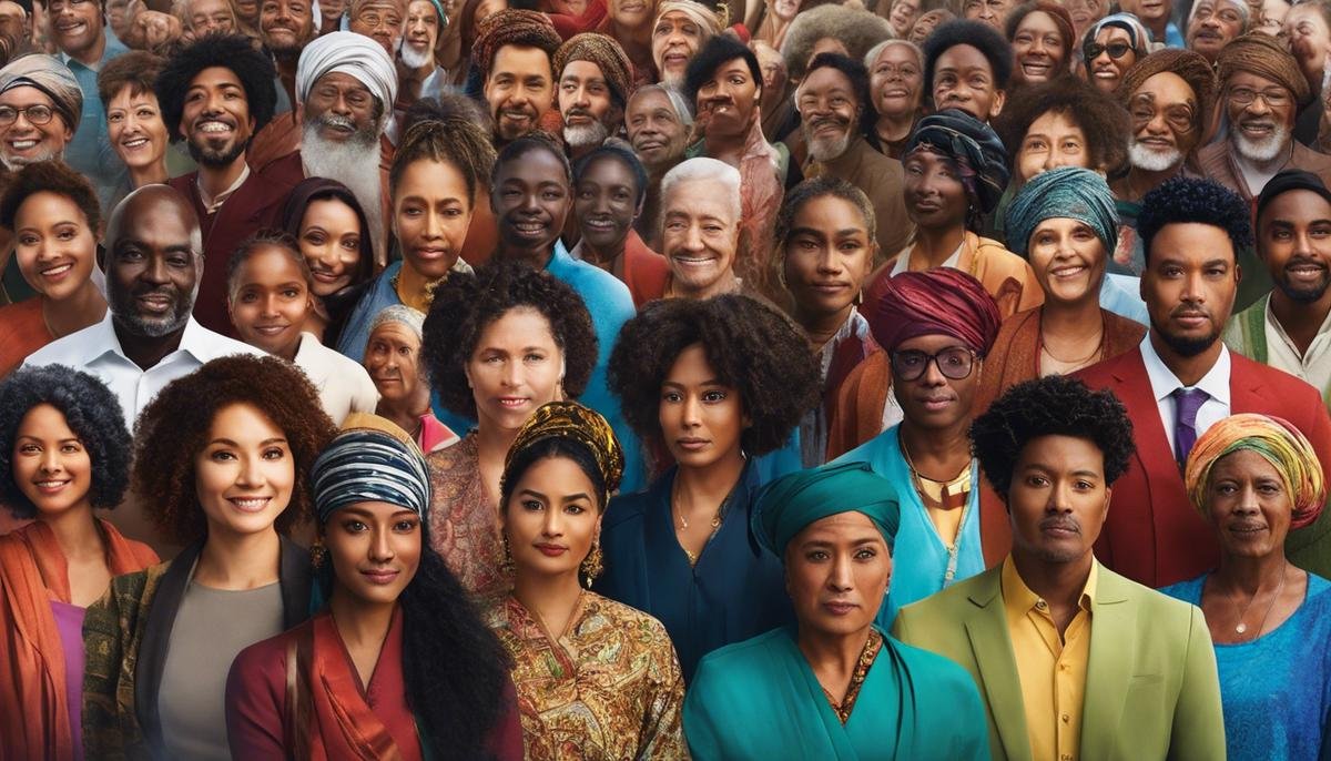 A diverse group of people from different cultures and backgrounds, symbolizing the captivating diversity of humanity.