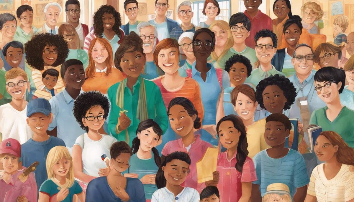 Illustration of a diverse group of individuals with an Autism Spectrum Disorder diagnosis, representing the unique traits and experiences of different people within the community.