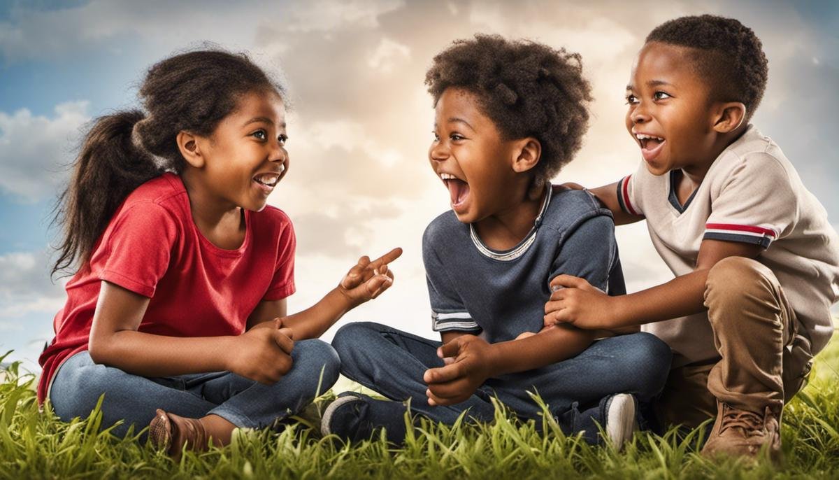 Inclusive image showing a diverse group of children interacting and expressing their emotions.