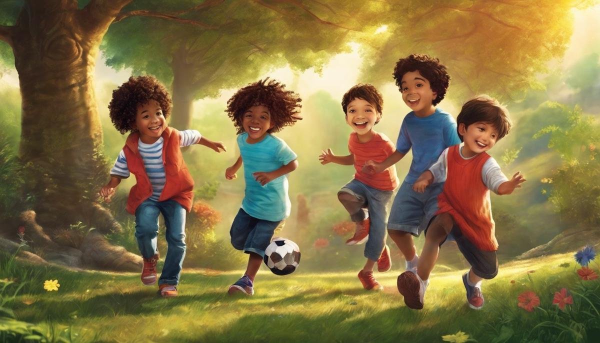 A group of children with autism playing together and smiling, showing the beauty of diversity.