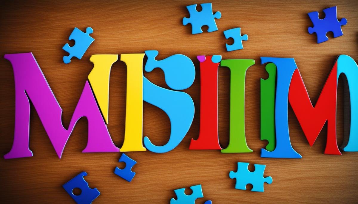 A picture of puzzle pieces forming the word Autism, representing the complexity and interconnectedness of the condition.