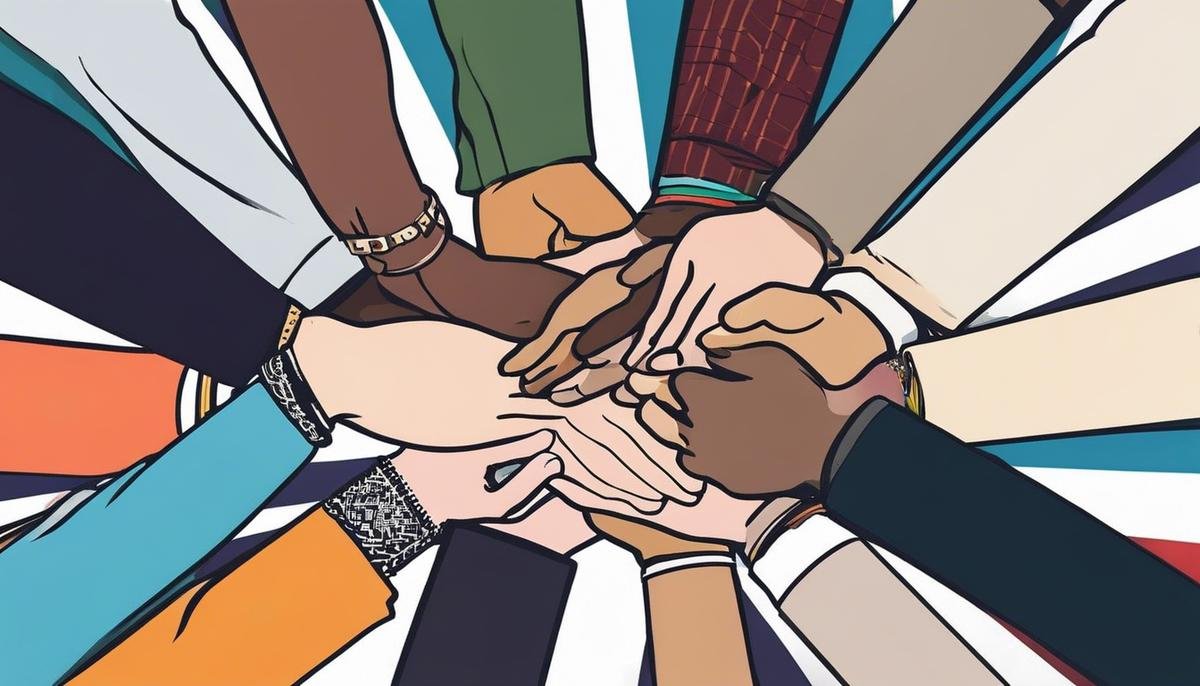 Image description: A diverse group of people holding hands, symbolizing unity and inclusivity.