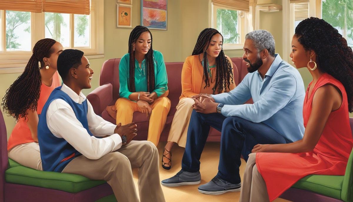 Image depicting the diverse multicultural elements of nonverbal communication in therapy