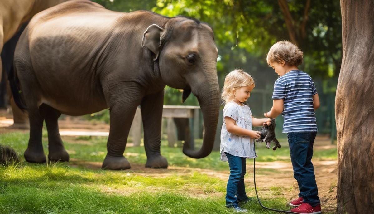 Image of children interacting with animals during zoo therapy sessions