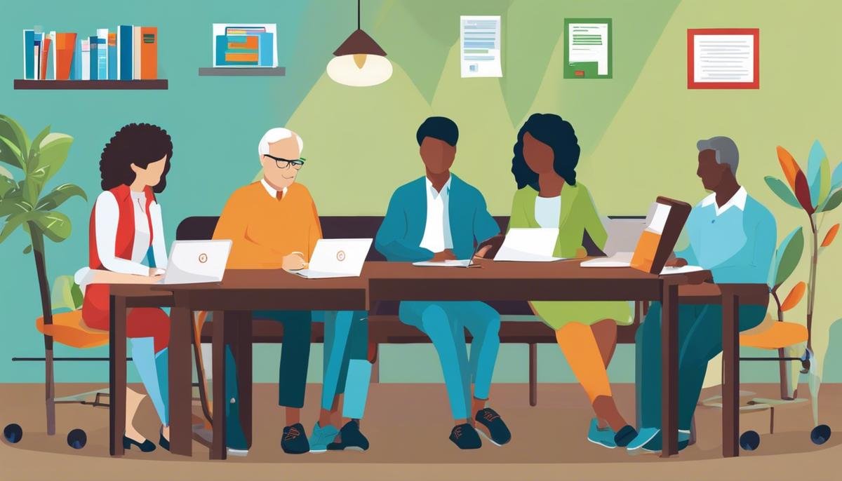 Image depicting various external support resources such as support groups, educational resources, professional services, healthcare providers, respite care, workshops and seminars, programs for siblings, and local library or family resource center.