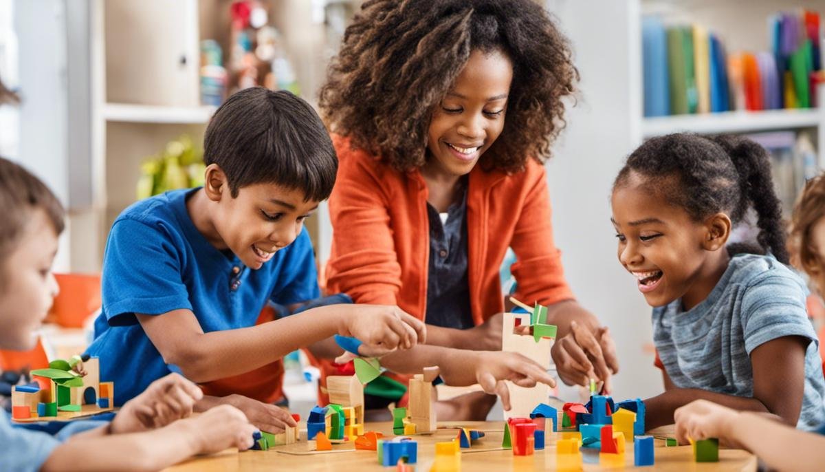 Image of a diverse group of children engaging in therapeutic activities for Autism Spectrum Disorder treatment