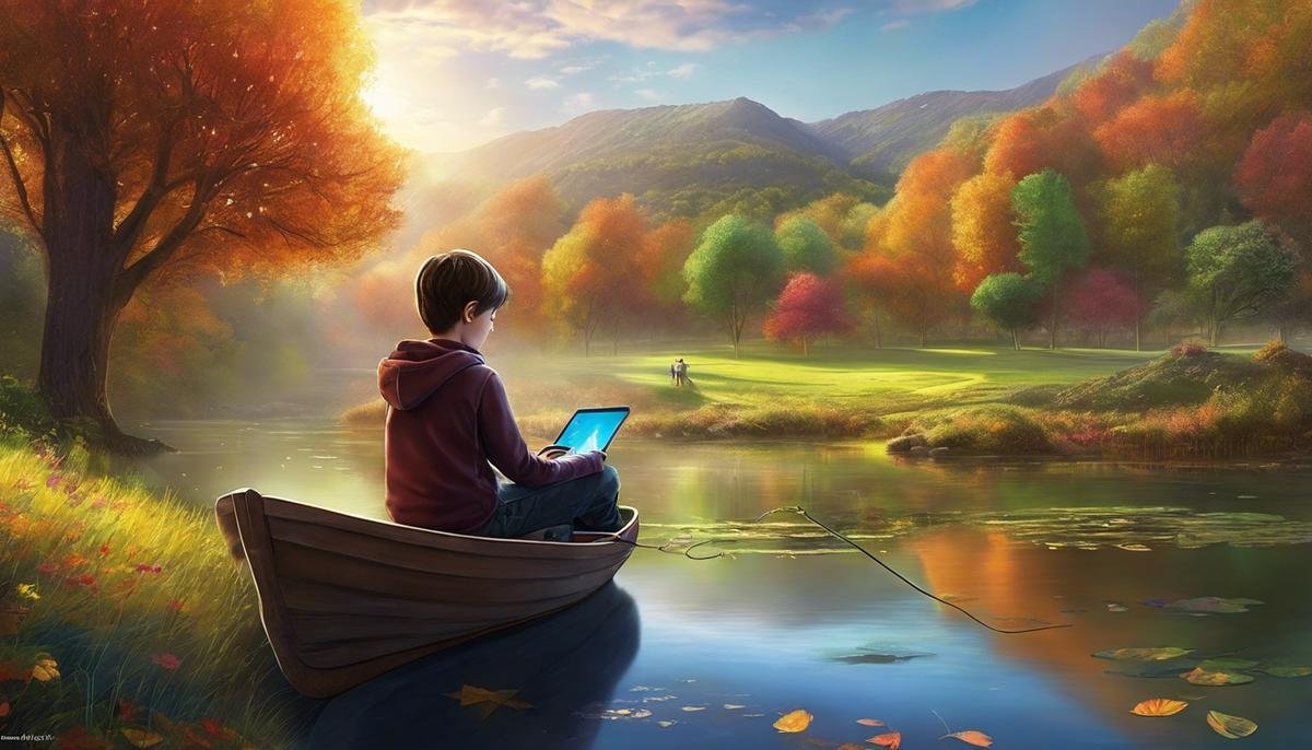 Image depicting a nurturing digital environment for autistic teens, allowing them to thrive and feel safe.