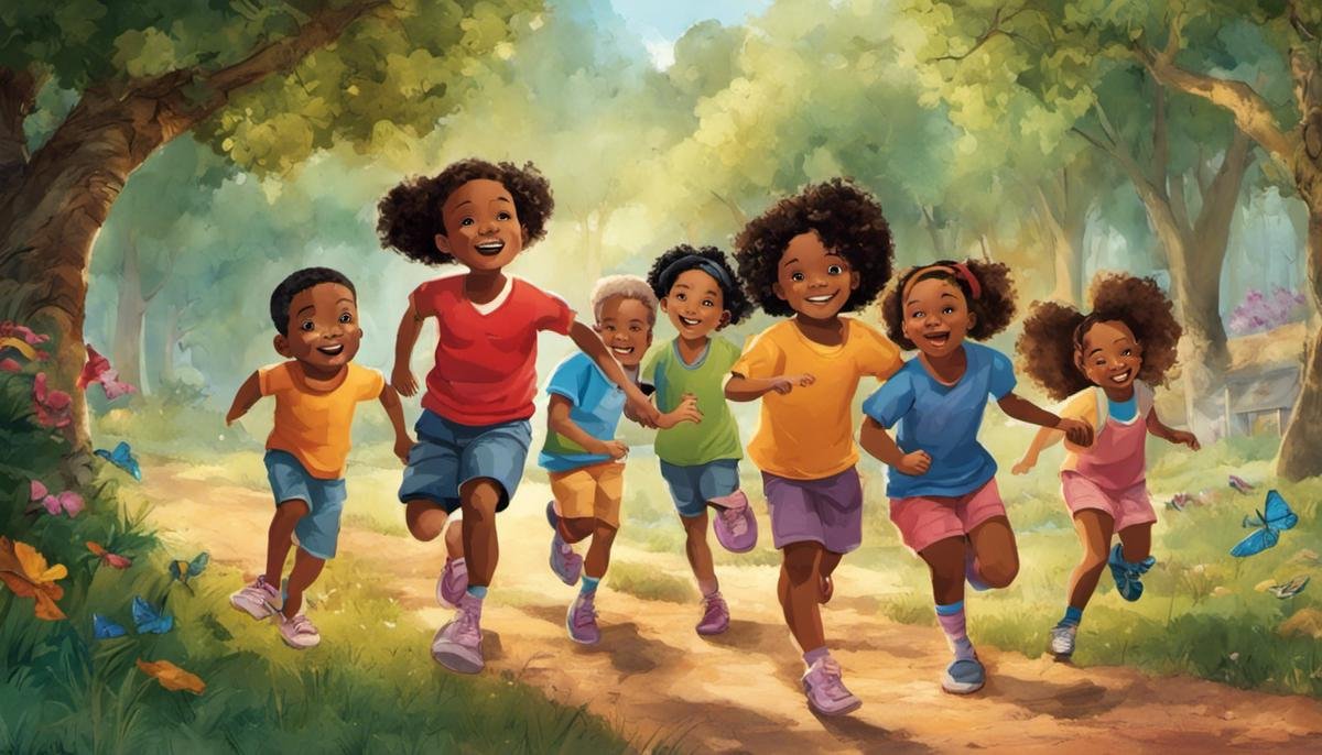 A group of diverse children playing together, representing the beauty of inclusivity and embracing differences in children's lives.