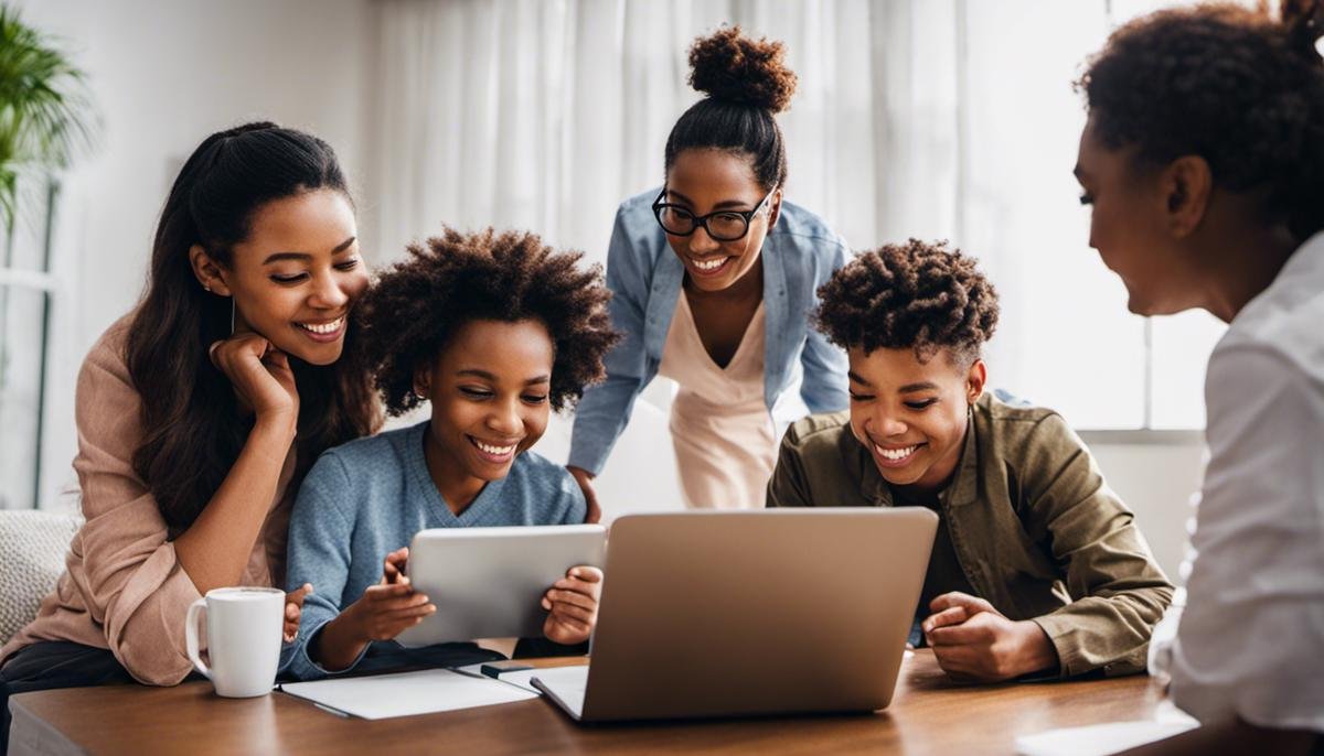 Image description: A group of diverse individuals with autism engaging in an online therapy session.